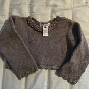 Bonpoint scallop wool blend crop sweater precious stylish perfect over a dress 4